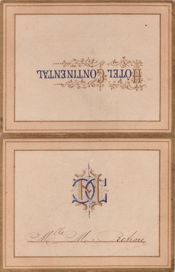 Dîner du 11 décembre 1895 Congrès International Monétaire Hôtel Continental Rue de Castiglione Rue de Rivoli Paris