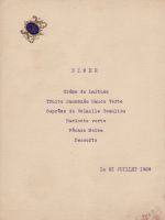 Dîner du 21 juillet 1928 Voyage présidentiel à Carcassonne Compagnie des Wagons Lits